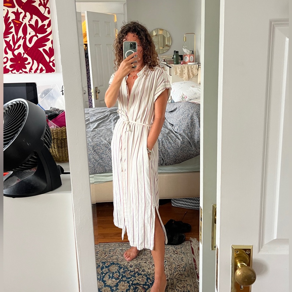 Trovata White and Red Striped Dress